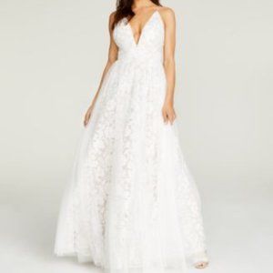 Aidan by Aidan Mattox Floral Embroidered Mesh Gown